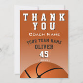 バスケットボール ボール オレンジ スポーツ 感謝 コーチ カード (正面)