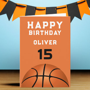 バスケットボール ボール スポーツ少年 楽しい誕生日 カード