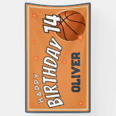 バスケットボール ボール スポーツ ハッピー バースデー 背景 横断幕 (縦)