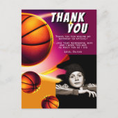 バスケットボール ボール スポーツ フォト 誕生日 サンクス ポストカード (正面)