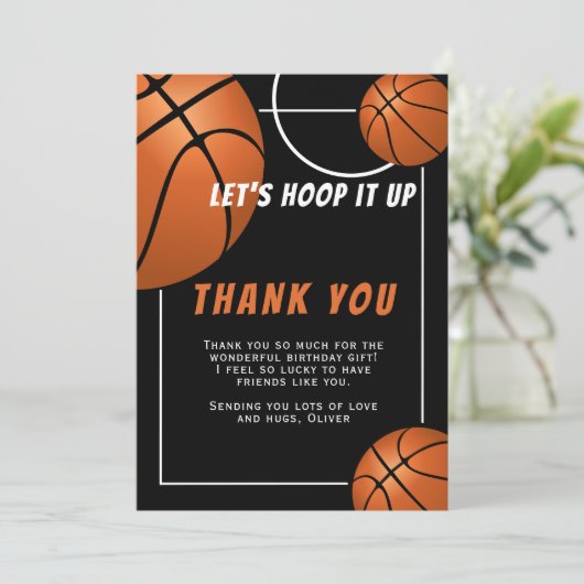 バスケットボール ボール スポーツ 子ども 誕生日 サンキューカード (スタンド正面)