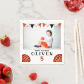 バスケットボール ボール スポーツ 男の子 写真 誕生日 スタンダードカクテルナプキン (インサイチュ)