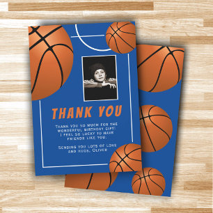 バスケットボール ボール スポーツ 誕生日 フォト サンキューカード