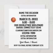 バスケットボール – ポット運 – ギャザリング招待状 招待状 (裏面)