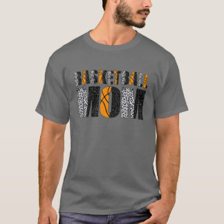 バスケットボール・マム・レオパードT・マザーズ・デイ・ボールマム Tシャツ