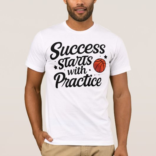 バスケットボール モチベーション 成功 練習 引用 Tシャツ (正面)