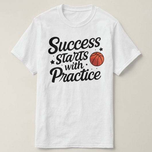 バスケットボール モチベーション 成功 練習 引用 Tシャツ (デザイン正面)