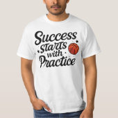 バスケットボール モチベーション 成功 練習 引用 Tシャツ (正面)