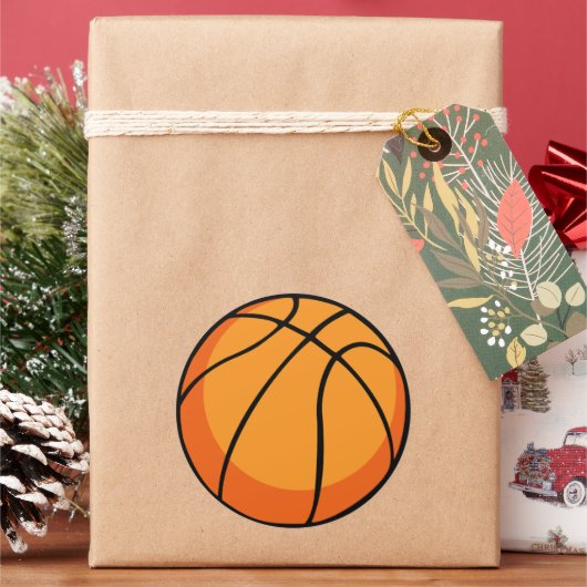 バスケットボール ラウンドシール (クリスマス)