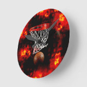バスケットボール ラウンド壁時計 (傾斜)