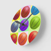 バスケットボール ラウンド壁時計 (傾斜)