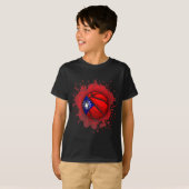 バスケットボール(台湾国旗) Tシャツ (正面フル)