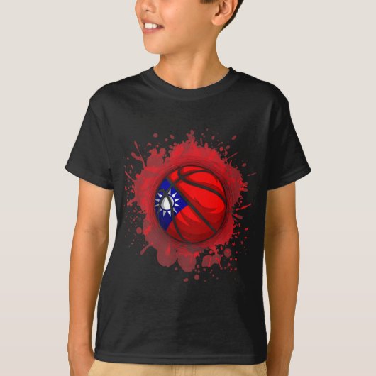 バスケットボール(台湾国旗) Tシャツ (正面)
