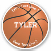 バスケットボール、子の名前、追加の文字線2 シール (正面)