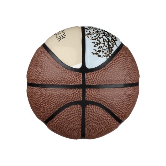 バスケットボール – 枝垂れの木の枝と名前 (右)