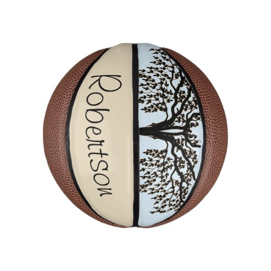 バスケットボール – 枝垂れの木の枝と名前 (縦)