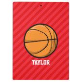 バスケットボール；緋色の赤いストライプ クリップボード (裏面)