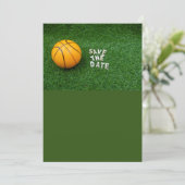 バスケットボール 緑のバスケットボールでSave the date 招待状 (スタンド正面)