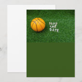 バスケットボール 緑のバスケットボールでSave the date 招待状 (正面/裏面)