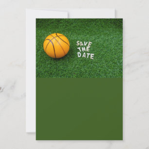 バスケットボール 緑のバスケットボールでSave the date 招待状