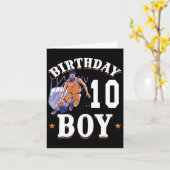 バスケットボール – 誕生日少年10歳誕生日 カード (黄色い花)