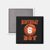 バスケットボール – 誕生日少年6歳6誕生日 マグネット (正面/裏面)