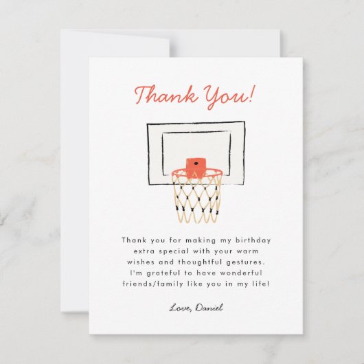 バスケットボール 誕生日 サンキューカード (正面)