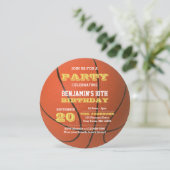 バスケットボール 誕生日 丸型 招待状 (スタンド正面)