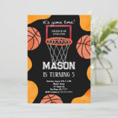 バスケットボール 誕生日 招待状 (スタンド正面)