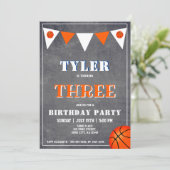 バスケットボール 誕生日 招待状 男の子 3歳 誕生日 (スタンド正面)