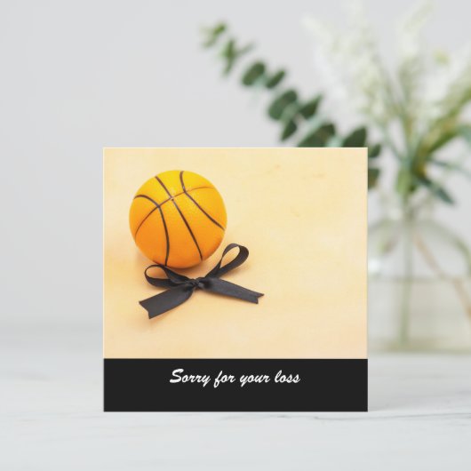バスケットボール 黒いリボンであなたの損失をお詫びします カード (スタンド正面)