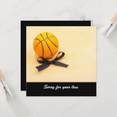 バスケットボール 黒いリボンであなたの損失を惜しむ、 カード (正面/裏面インサイチュ)