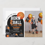 バスケットボール 2歳 誕生日 ご招待 テンプレート (正面)