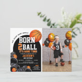 バスケットボール 2歳 誕生日 ご招待 テンプレート (スタンド正面)