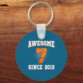 バスケットボール 2019年で7歳 ユーモアのある7年間 キーホルダー (正面)