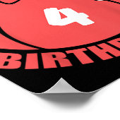 バスケットボール 4歳の誕生日 バスケットボール選手 ポスター (角)