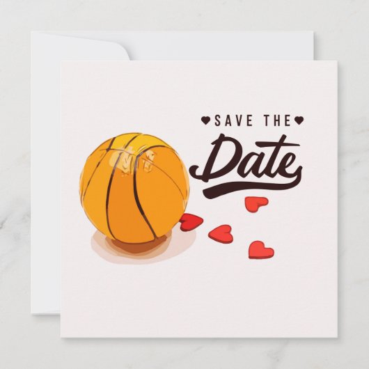バスケットボール Save the Date 結婚式招待状 招待状 (正面)
