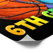 バスケットボールB学校の6年生1日目の試合 ポスター (角)