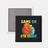 バスケットボールB学校の6年生1日目の試合 マグネット (正面/裏面)