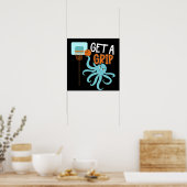 バスケットボールGet a Grip Octopus引用文 ポスター (キッチン)