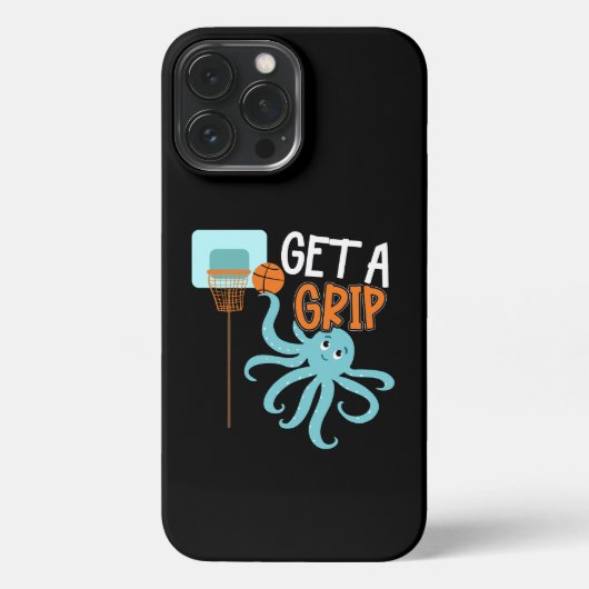 バスケットボールGet a Grip Octopus引用文 iPhoneケース (裏面)