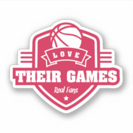 バスケットボールI愛多数のゲームチーム色 シール