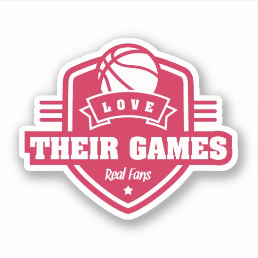 バスケットボールI愛多数のゲームチーム色 シール (正面)