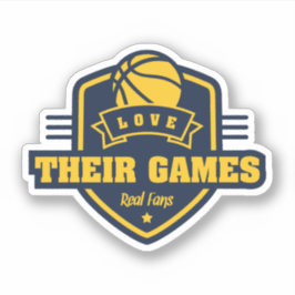 バスケットボールI愛多数のゲームチーム色 シール