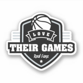 バスケットボールI愛多数のゲームチーム色 シール