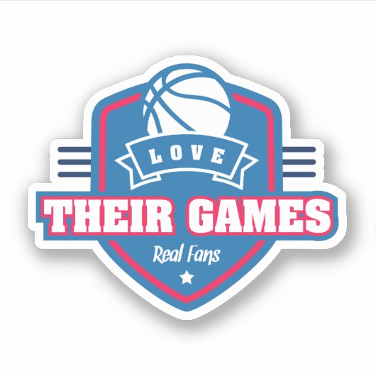 バスケットボールI愛多数のゲームチーム色 シール (正面)