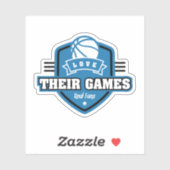 バスケットボールI愛多数のゲームチーム色 シール (シート)