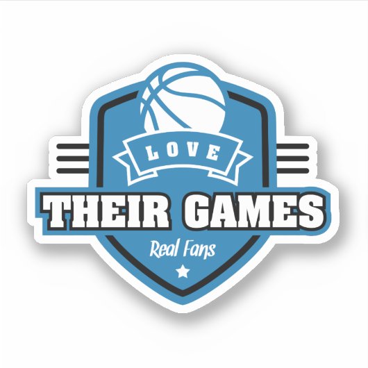 バスケットボールI愛多数のゲームチーム色 シール (正面)