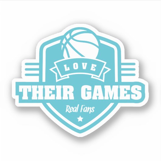 バスケットボールI愛多数のゲームチーム色 シール (正面)