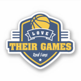 バスケットボールI愛多数のゲームチーム色 シール